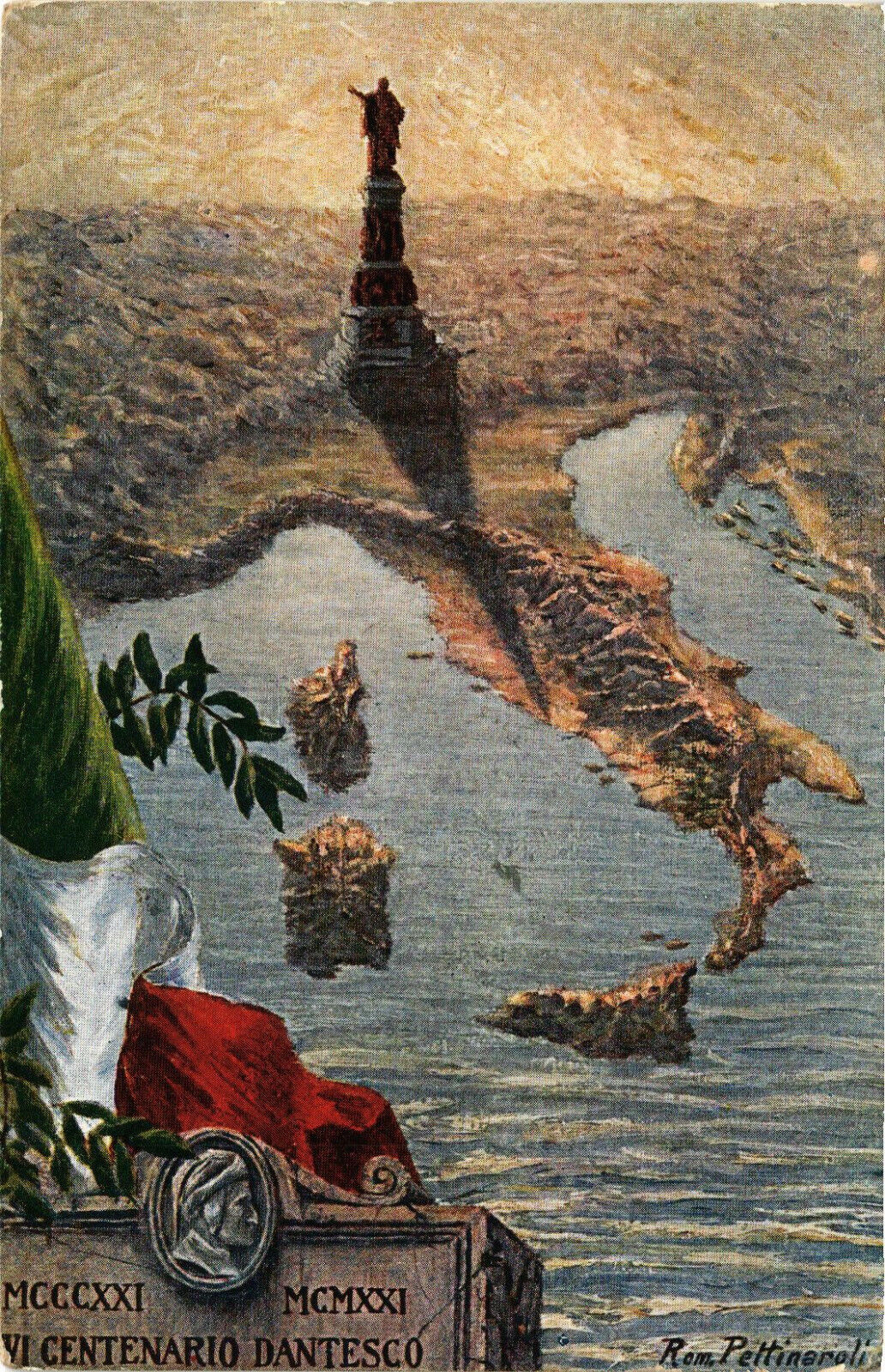 PC CPA ITALY, POLITICAL PROPAGANDA, VI CENTENARY DANTESQUE, Postcard (b17789)