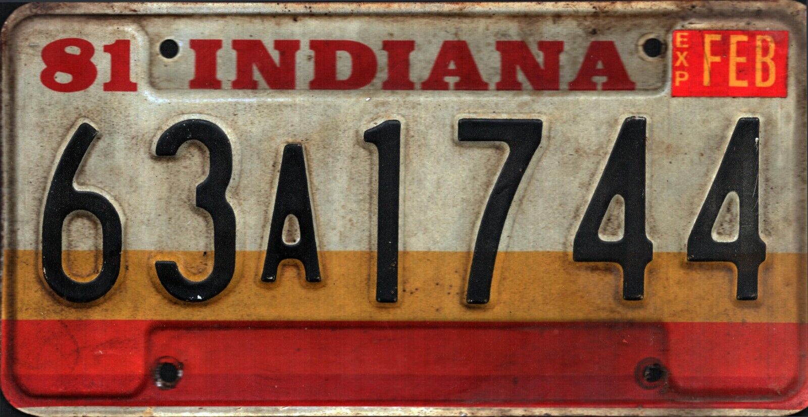 Vintage 1981 INDIANA License Plate - Crafting Birthday MANCAVE slf