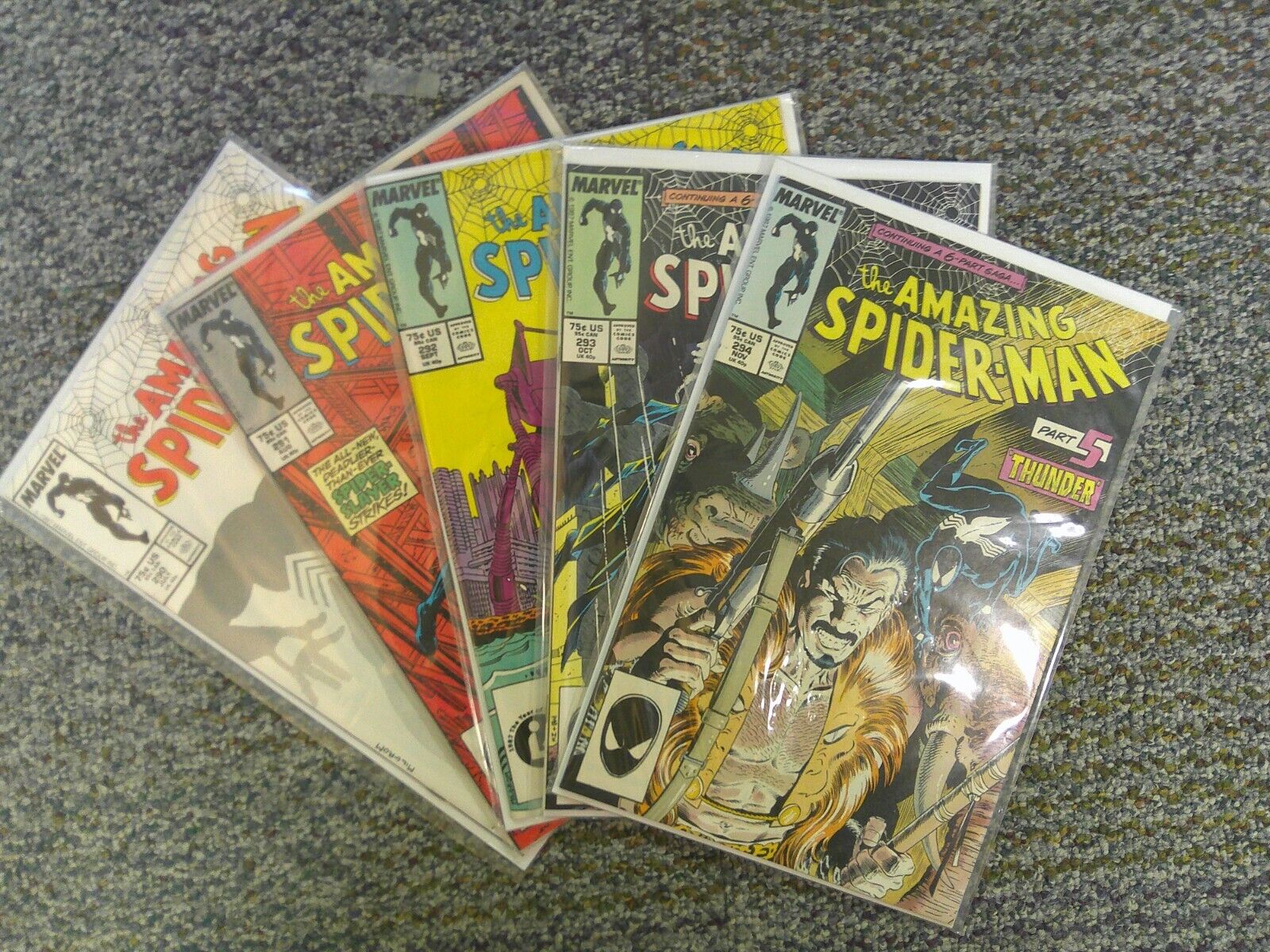The Amazing Spider-Man 5 Comic Lot #290-294 Kraven, Spider Slayer 