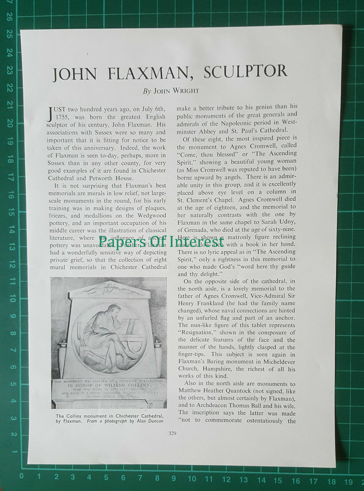 (6947) John Flaxman Sculptor - 1955 Article