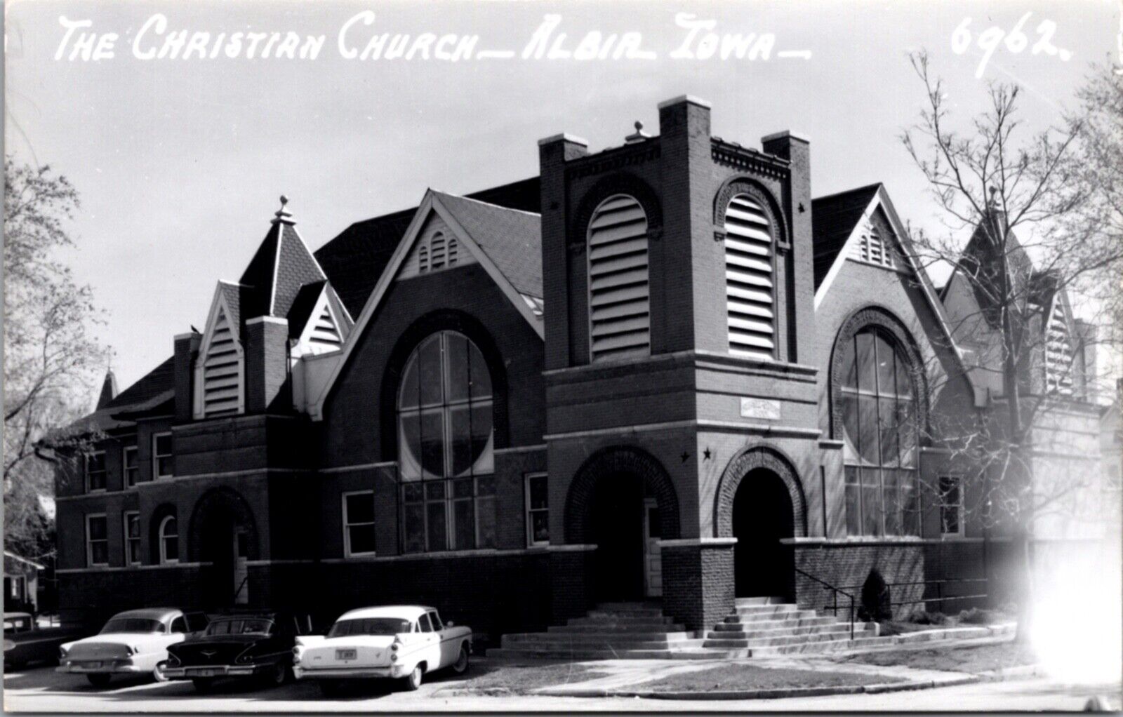 Real Photo Postcard The Christian Church in Albia, Iowa
