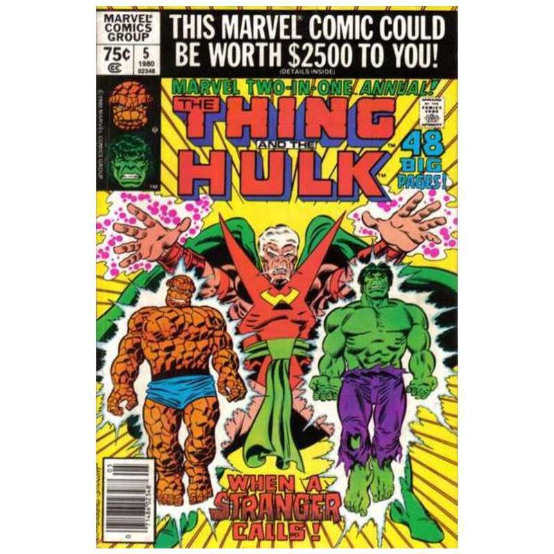 Marvel Two-In-One (1974 series) Annual #5 Newsstand in VF. Marvel comics [l