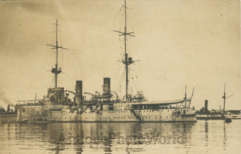 Cruiser steamship ship Victoria Luise antique 1900s rppc photo