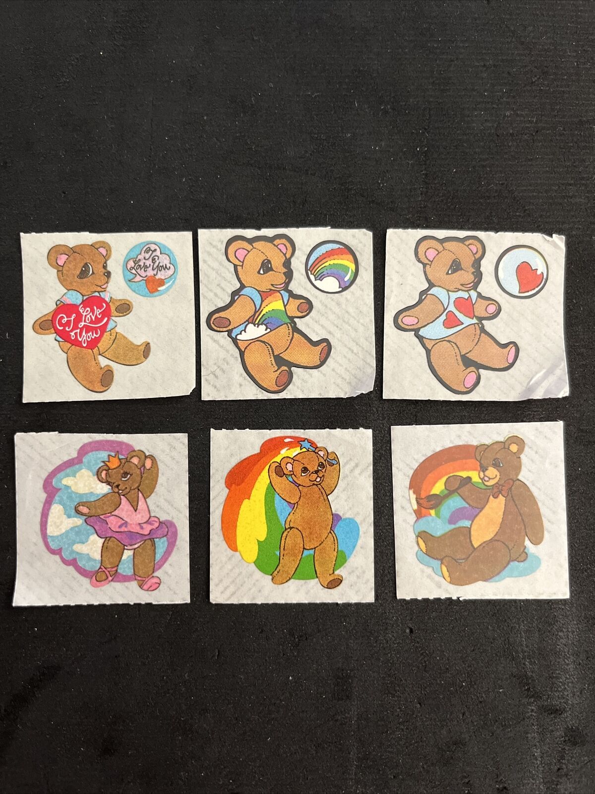 Lot Of 6 Vintage 80’s TEDDY BEAR Stickers - Rare