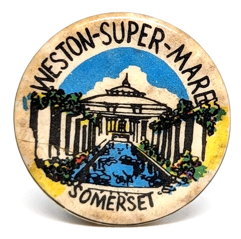 Vtg WESTON-SUPER-MARE Somerset Town Seaside Tourism 1960\'s Badge (P1442)