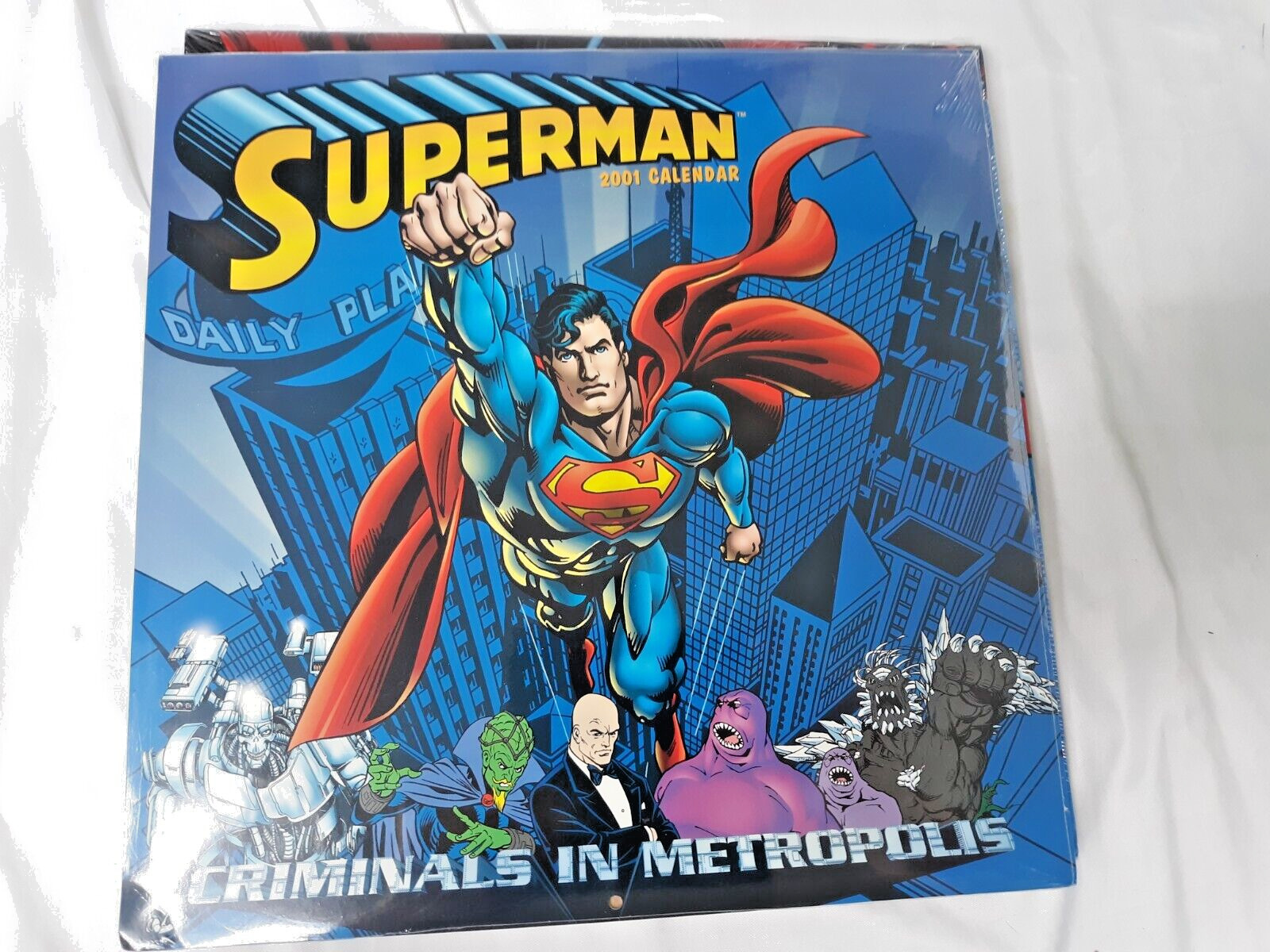 Rare 2001 DC SUPER HERO SUPERMAN Criminals in Metropolis Calendar New Sealed