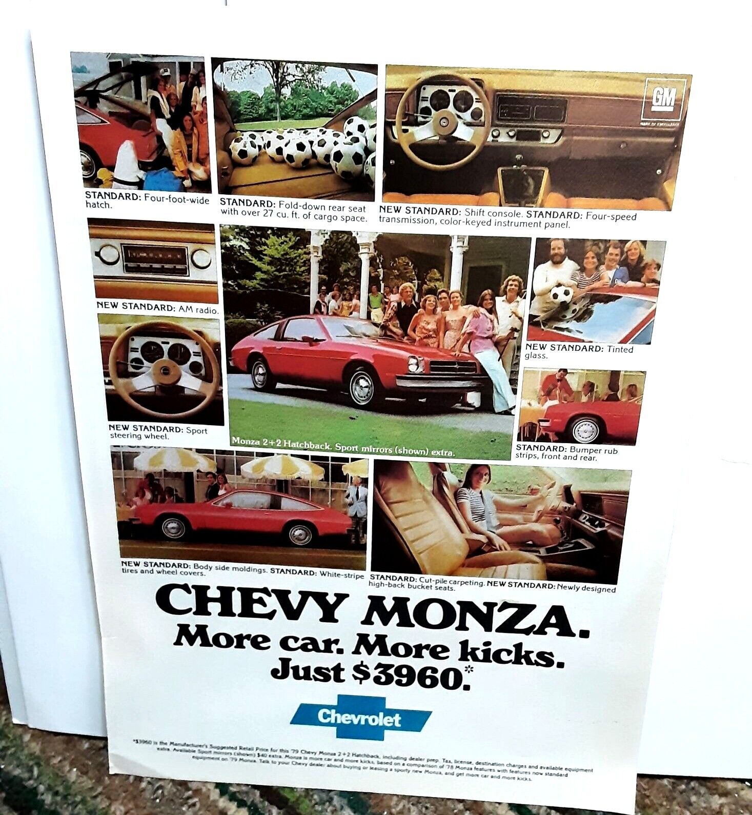 1979 Chevy Monza More Car More Kicks Original Print Ad