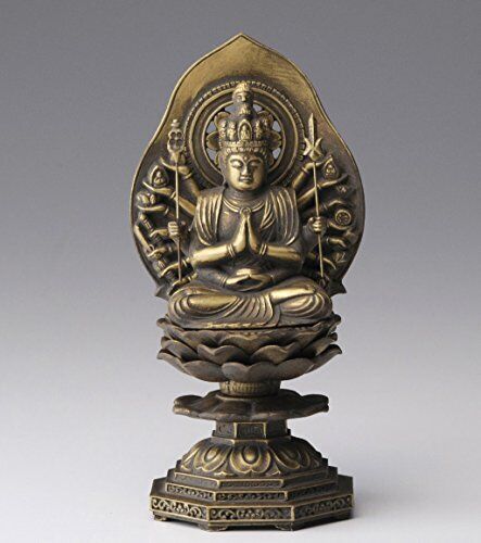 Buddha Statue Senju Kannon Bodhisattva 15.5Cm Antique Gold Finish #KU0819