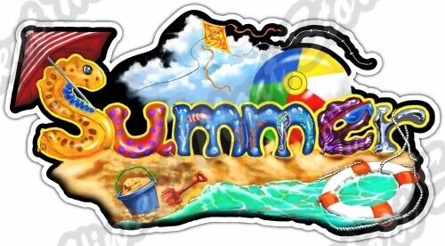 Summer Beach Type Layout Vacation Resort Car Bumper Vinyl Sticker Decal 6\