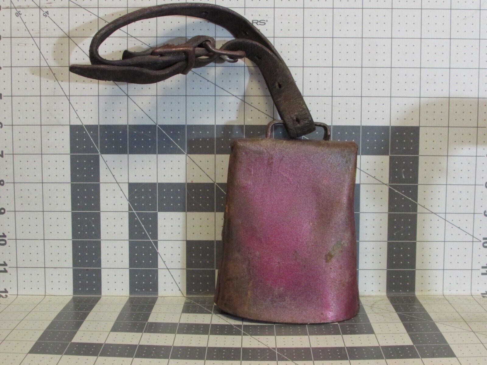 Vintage Holstein Cow Bell, REAL TEXAS COWBELL, Authentic Sound, + leather collar