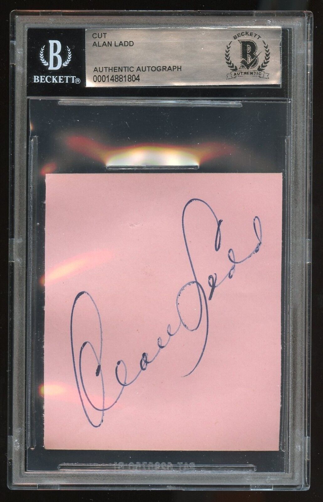 Alan Ladd signed autograph auto 2.5x3 cut Producer and Actor BAS Slabbed
