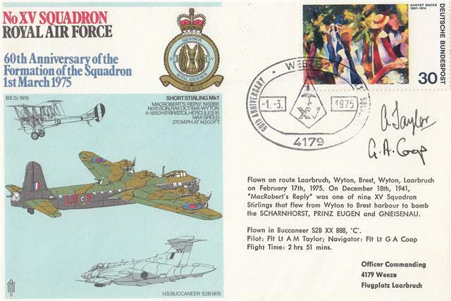 RAF Museum RAF (31) - No 15 Squadron - Signed Flt Lt Taylor & Flt Lt Coop