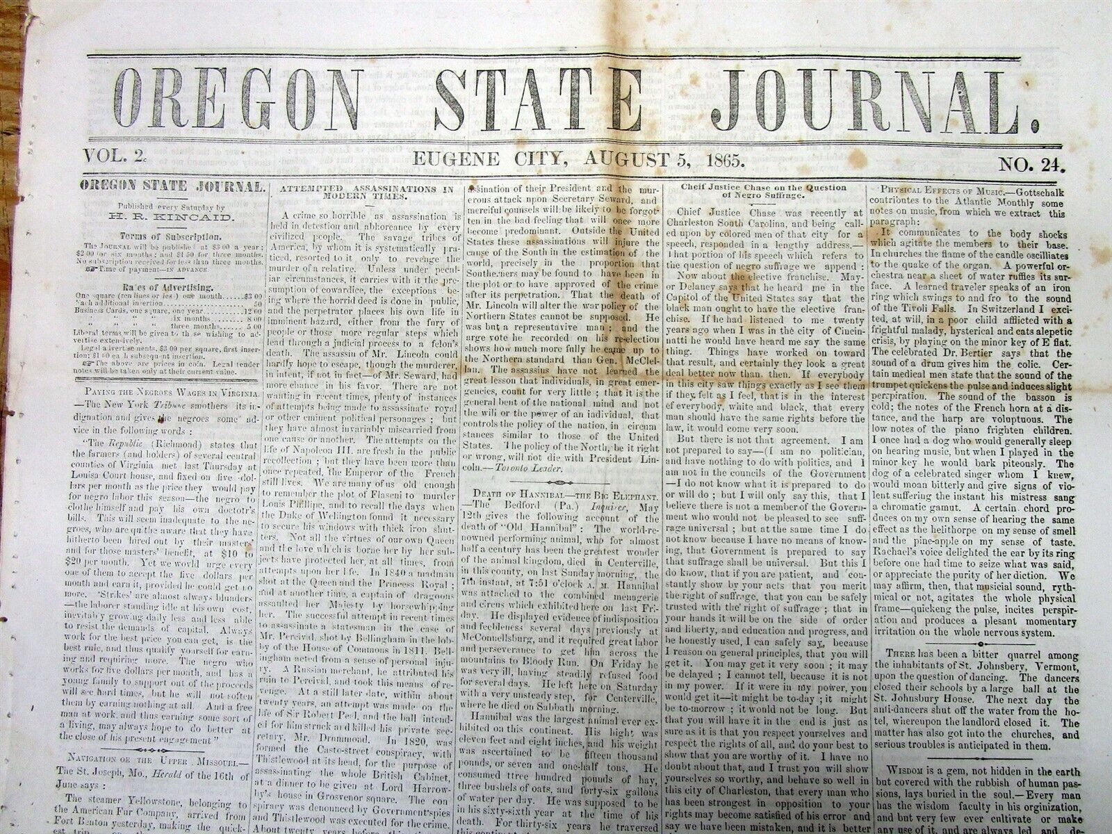 1865 newspaper US Supreme Court Chief Justice s opinion NEGR0 SUFFRAGE Civil War