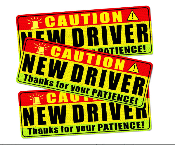 New Driver Magnet Bumper Car Sign Stickers For A New Driver Sign (Pack of 3)