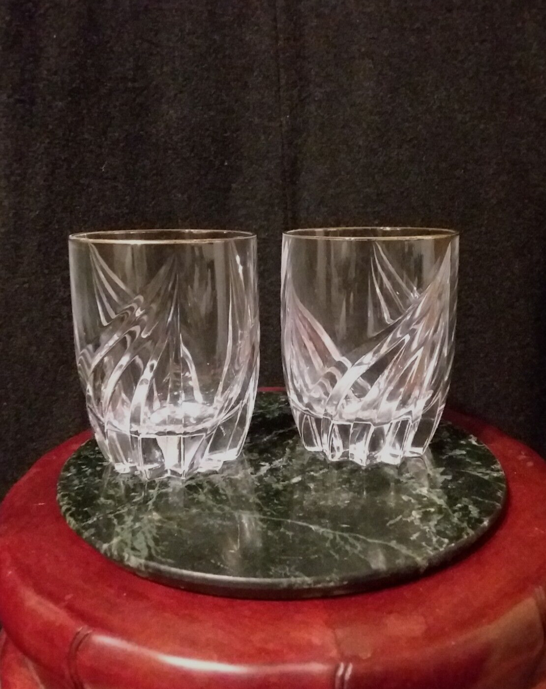 2 Lenox Debut Gold Double Old Fashioned Glass 814804 crystal whiskey tumbler