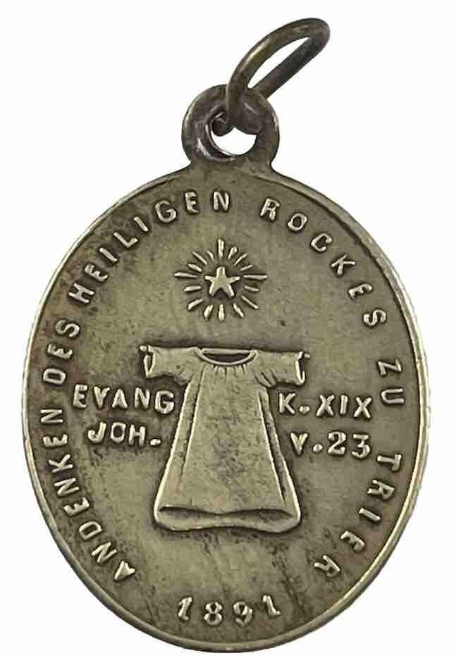Antique 1891 Andenken Des Heiligen Rockes Zu Trier, Gold Tone Medal