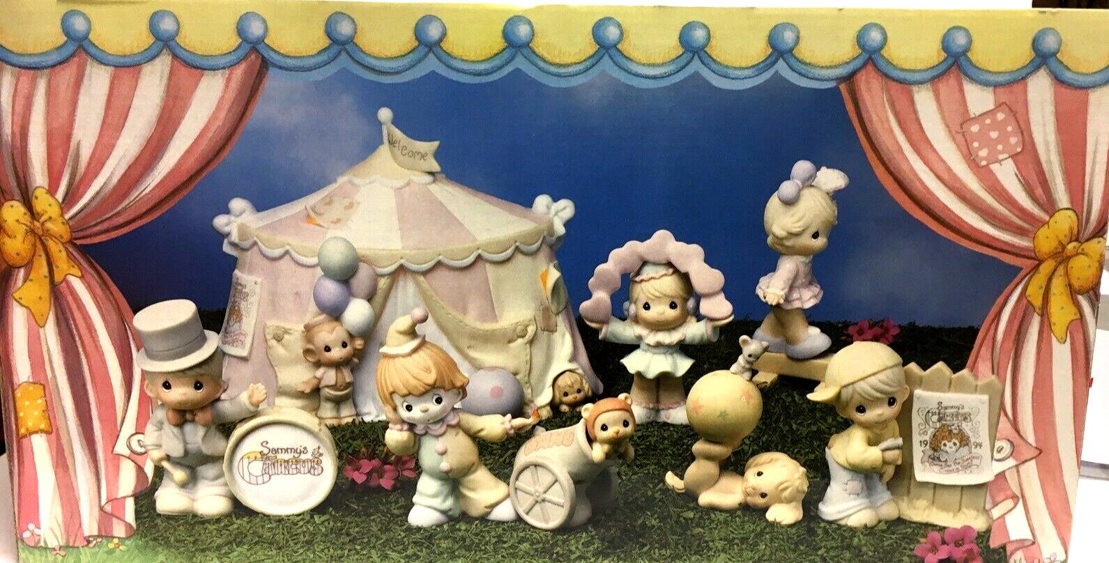 Retired 1994 Precious Moments #604070 Sammy's Circus 7 piece Set New in box