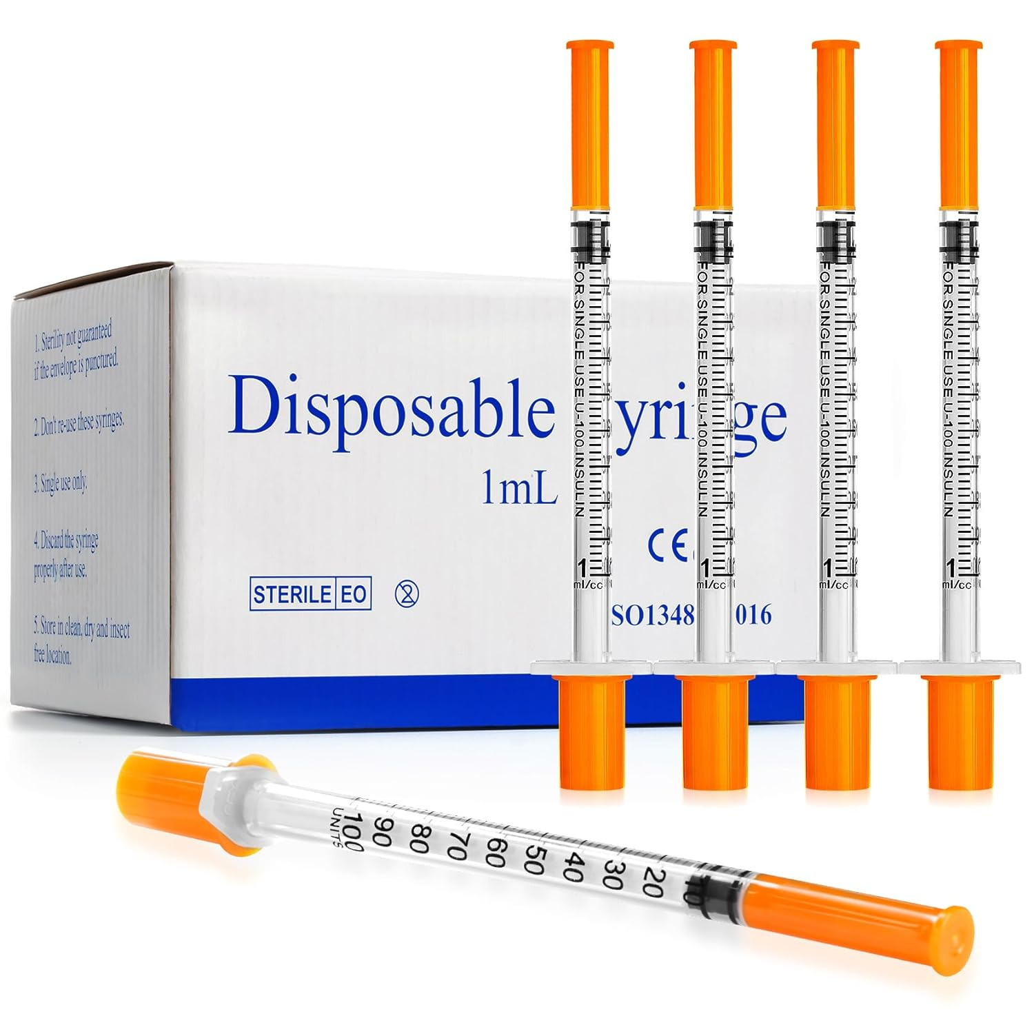 1Ml 30 Gauge Syringes 1Cc 1/2 Inch 13Mm Lab Disposable Supplies for Refilling or