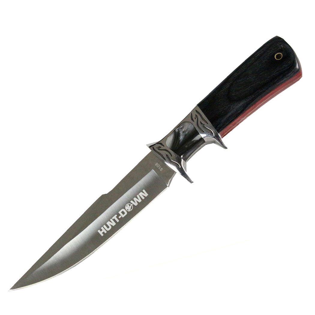 10in Hunt-Down Fixed Blade Knife with Leather Sheath