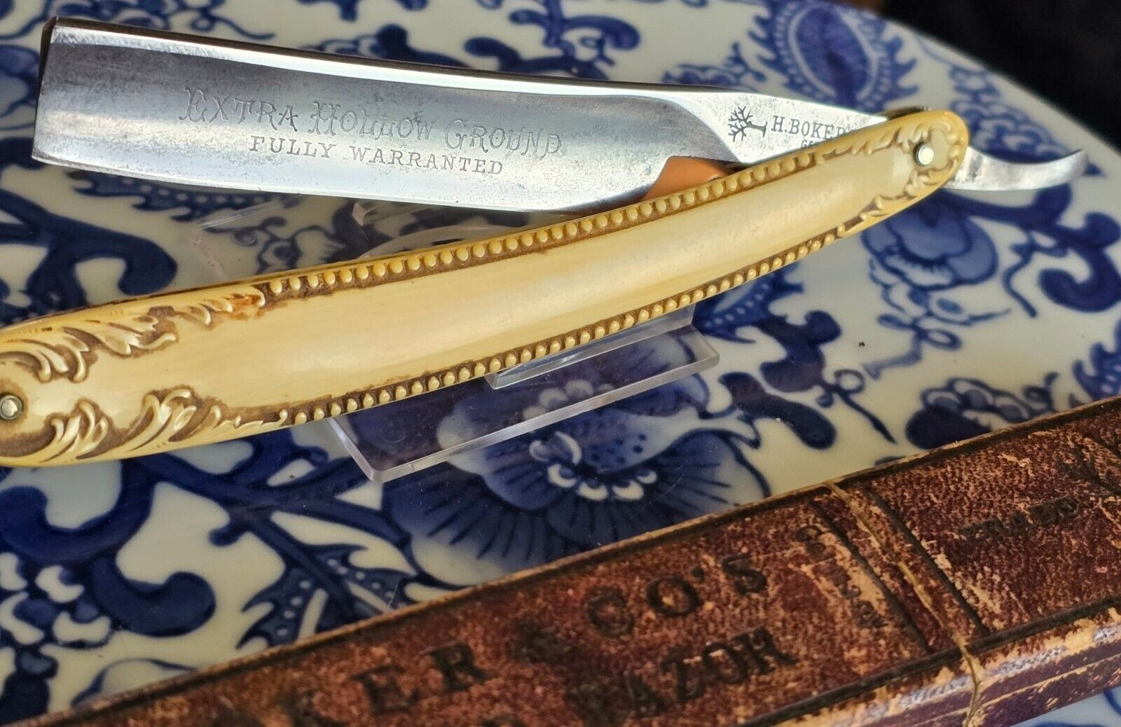 H. Boker Vintage/ Antique  Straight Razor With Box Shave Ready