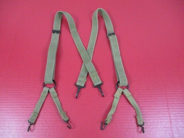 WWII US Marine Corps USMC M1941 Combat Field Suspenders - Khaki Color - Original