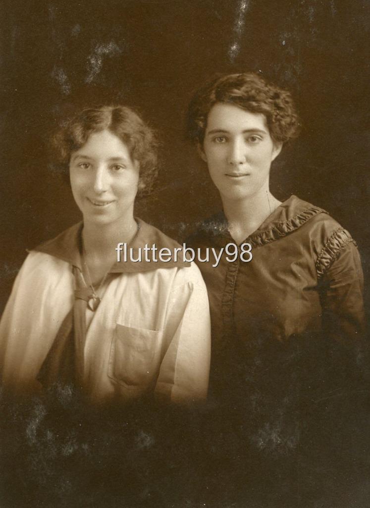 Y626 Vtg Photo TWO SISTERS, WWI ERA c Early 1900\'s