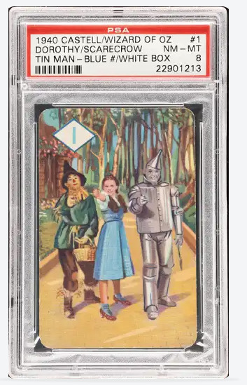 1940 Castell Bros. Wizard Of Oz Dorthy Scarecrow Tin Man White #1 PSA 8 NM-MT