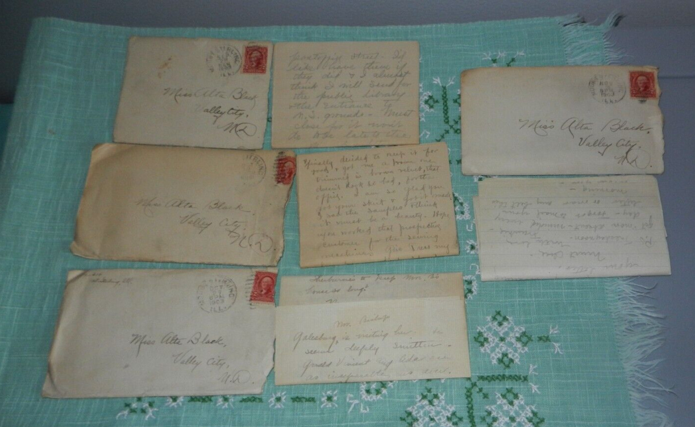 Vintage 1903 Valley City, N.D. Correspondence Letters