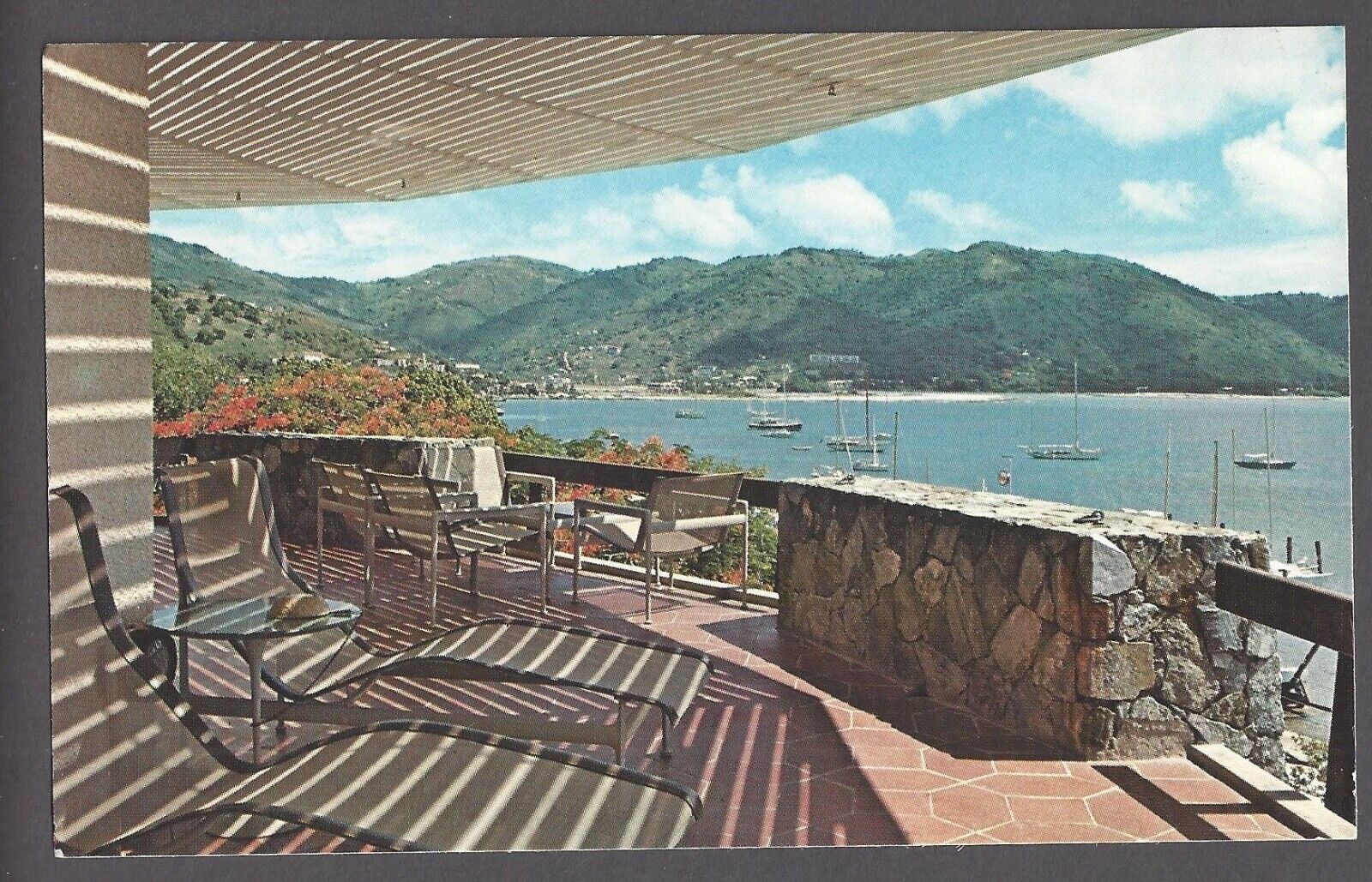 Fort Burt Tortola British Virgin Islands Postcard Sailboats Lounge Chairs