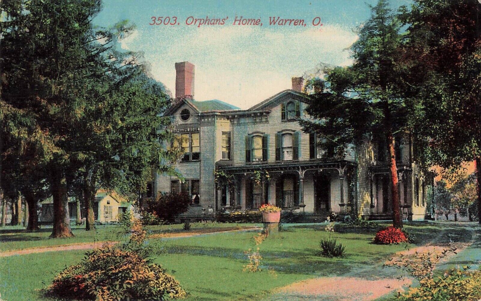 Warren, Ohio Postcard Orphans Home About 1908 D6