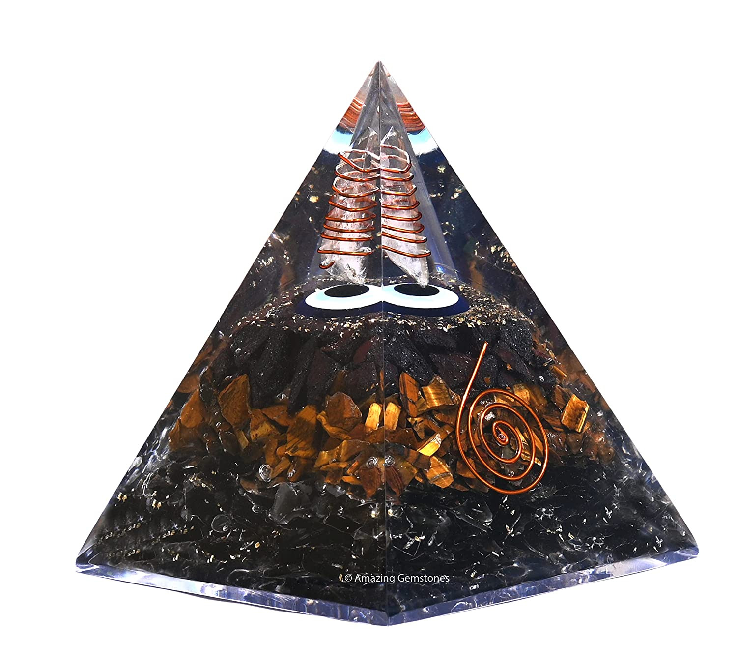 Organite Orgone Pyramid Extra Large 95 MM - Orgone Energy Pyramid with Evil 