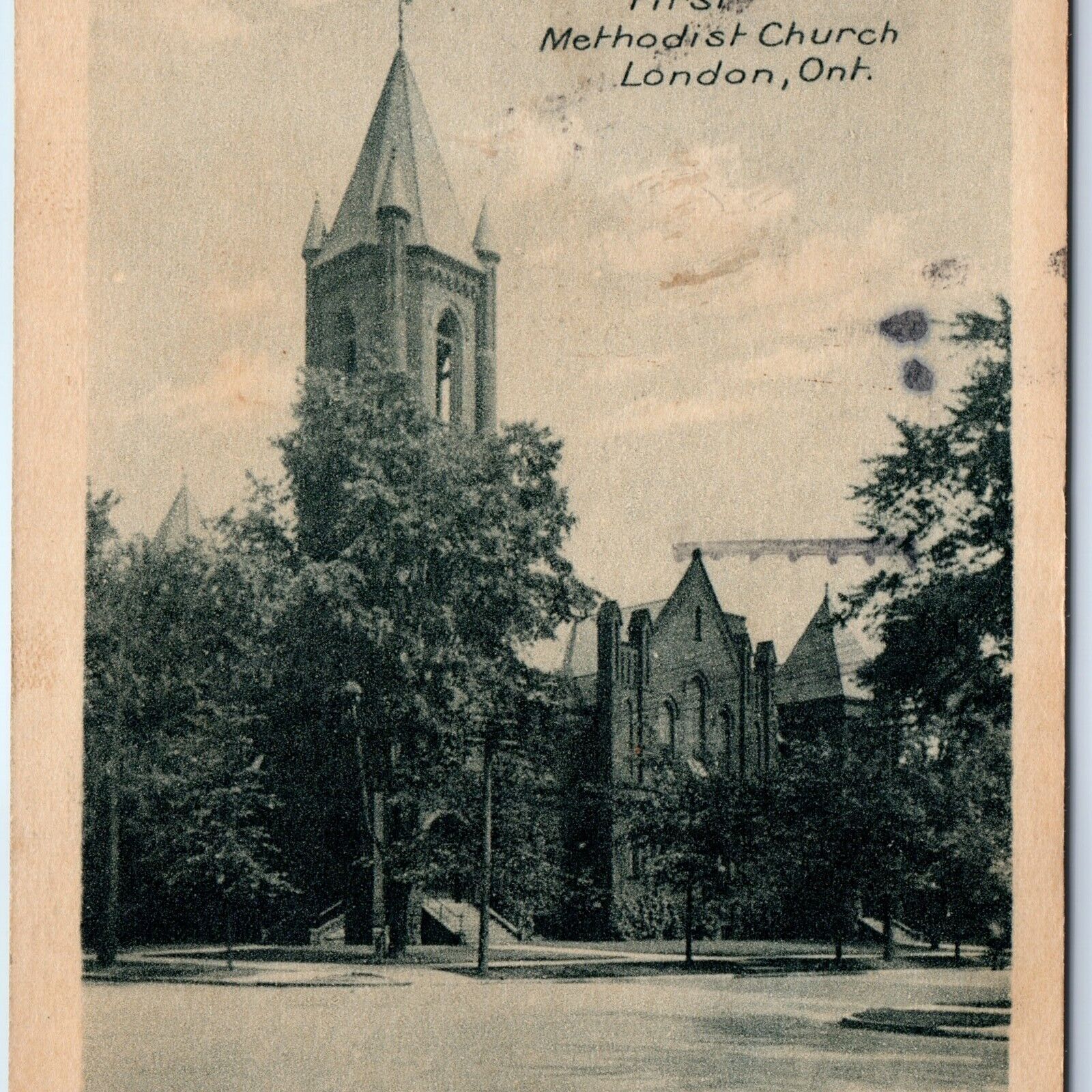 c1920s London, Ontario, Canada First Methodist Church Postcard Fair Ont A170