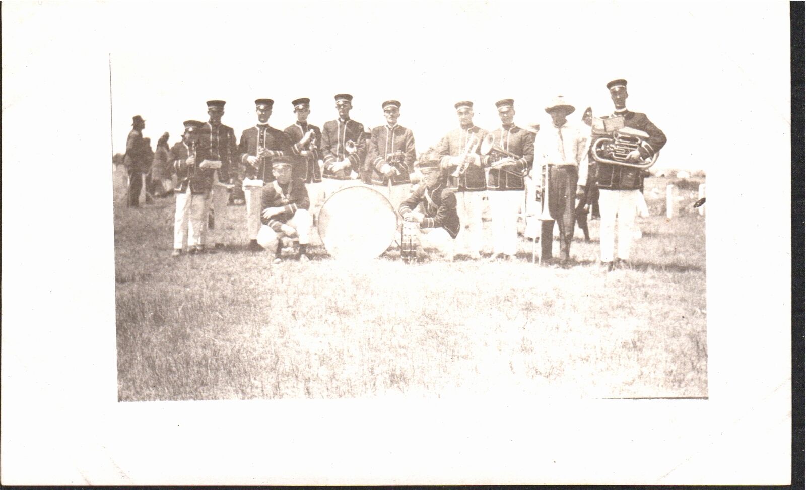 Postcard RPPC Band Members in Field C-1900