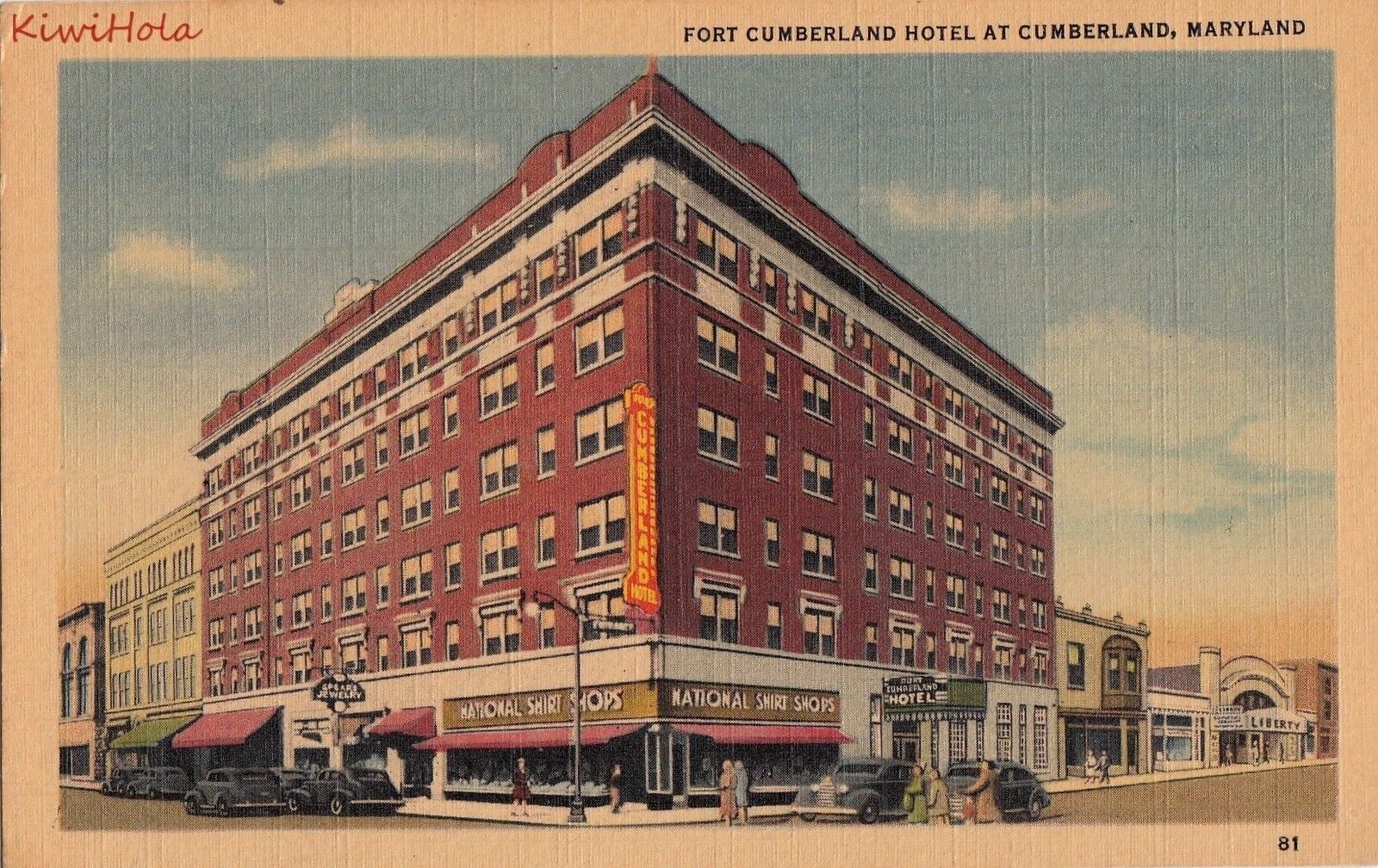 Postcard Fort Cumberland Hotel at Cumberland Maryland MD