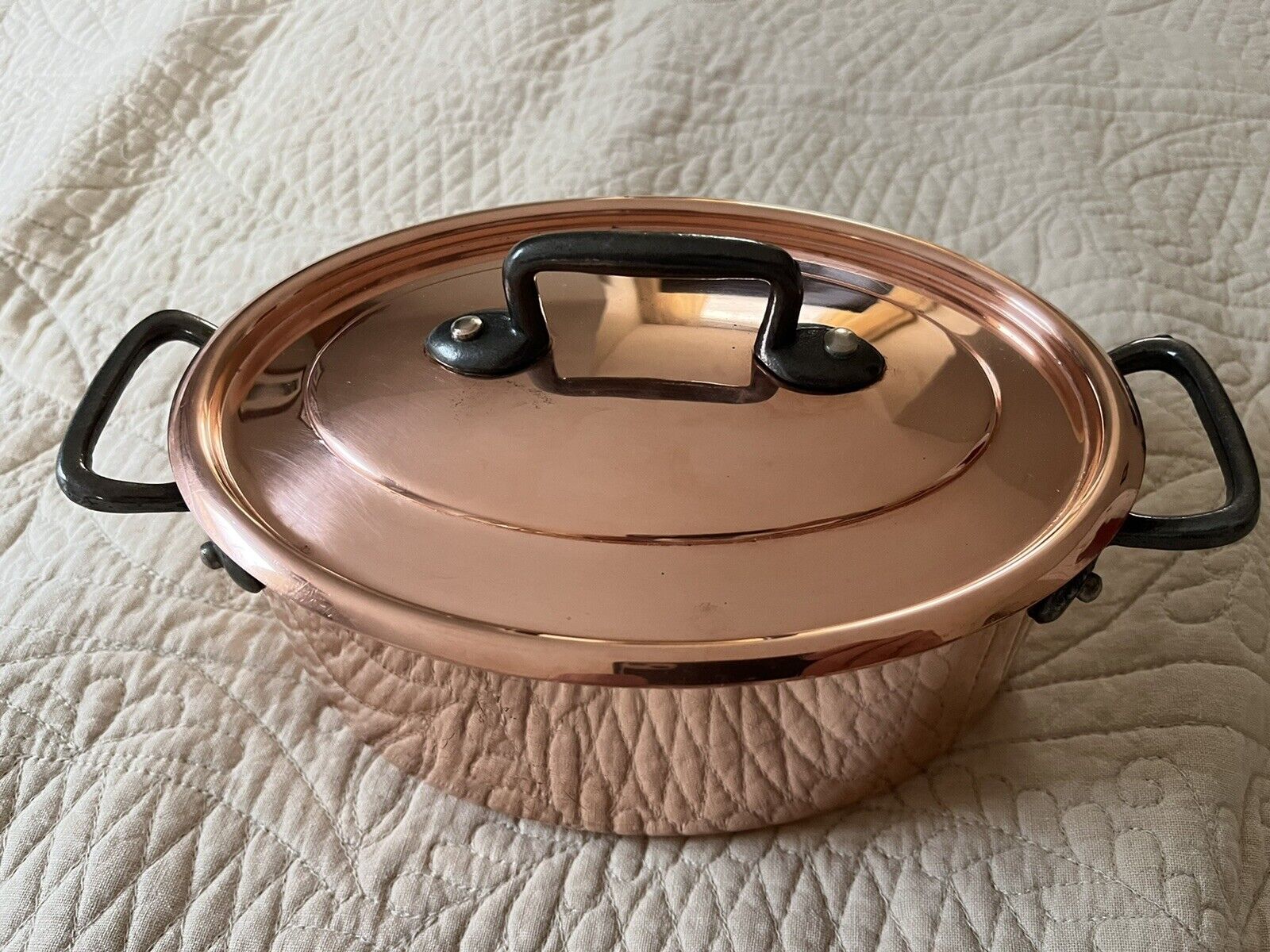 Vintage Bourgeat Copper pot # 20 with lid