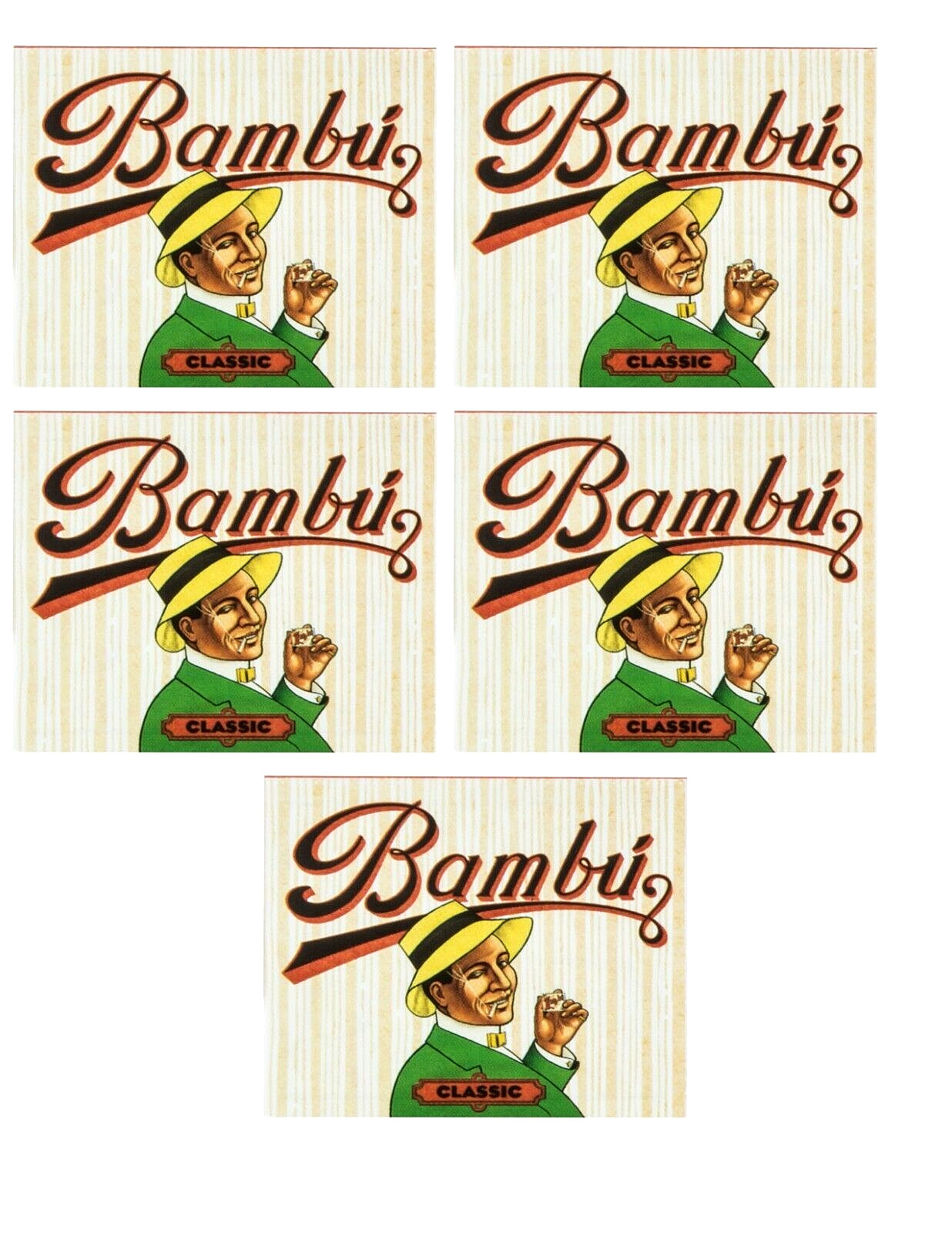 5x Bambu Rolling Papers 100% Authentic Bambu Classic Papers 33/Lvs USA Shipped