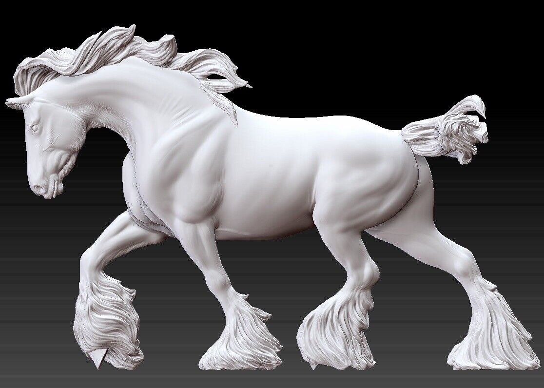 Breyer resin Model Horse Shire Horse Mare - White resin Ready To Paint