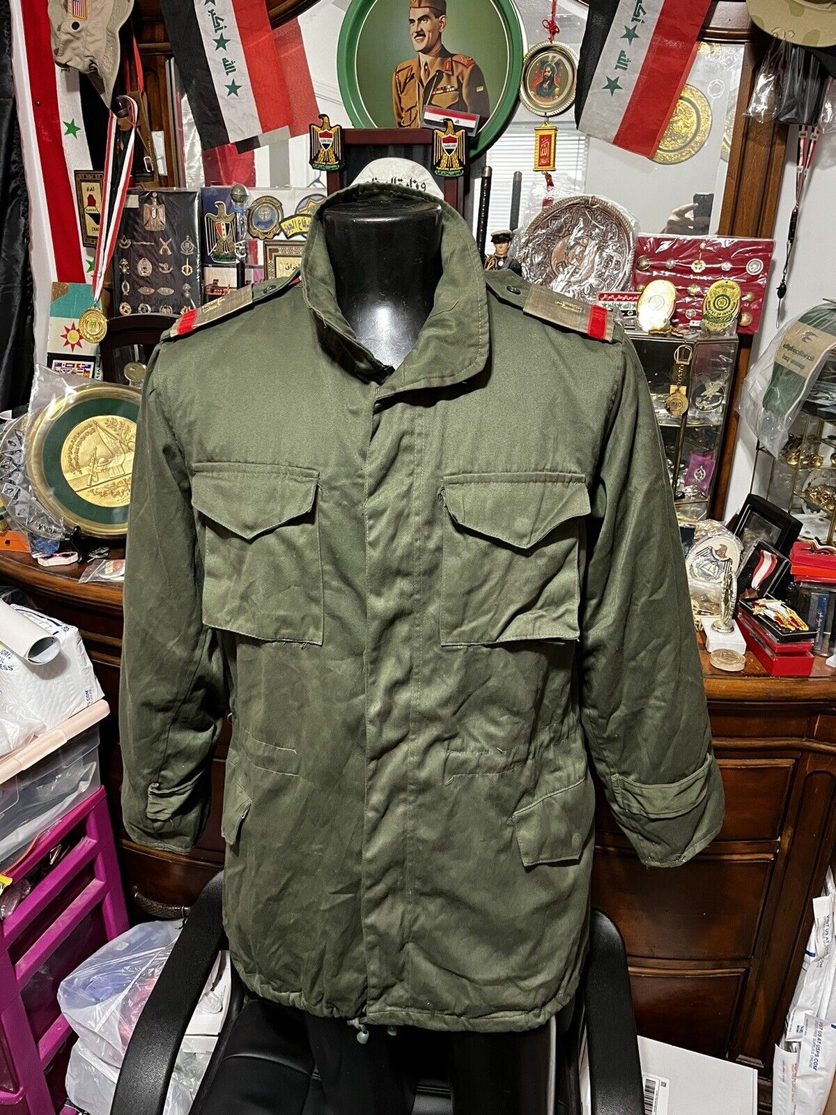 Original Iraqi Staff Major Green Army Cold Weather Jacket Late 1980’s