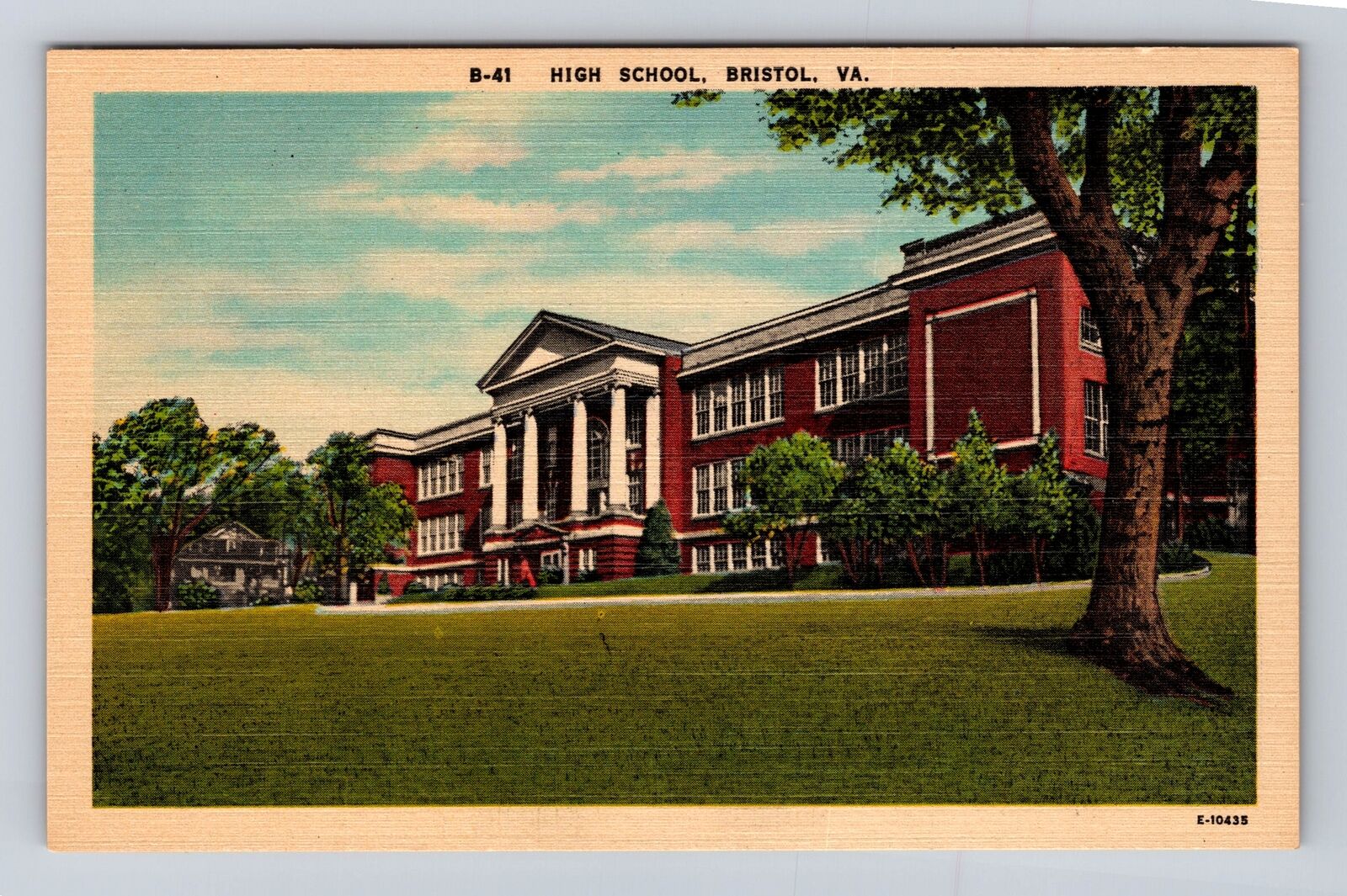Bristol VA-Virginia, High School, Antique Vintage Souvenir Postcard
