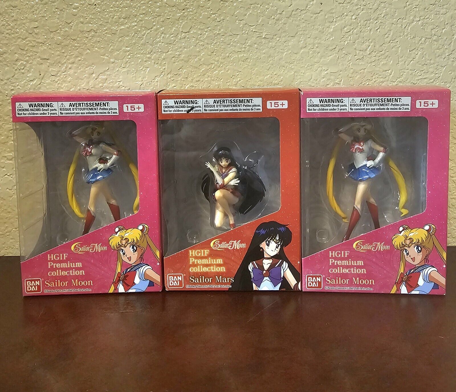 New Sailor Moon SAILOR MOON HGIF Vinyl Figure Official Banpresto (SET OF 3) RARE