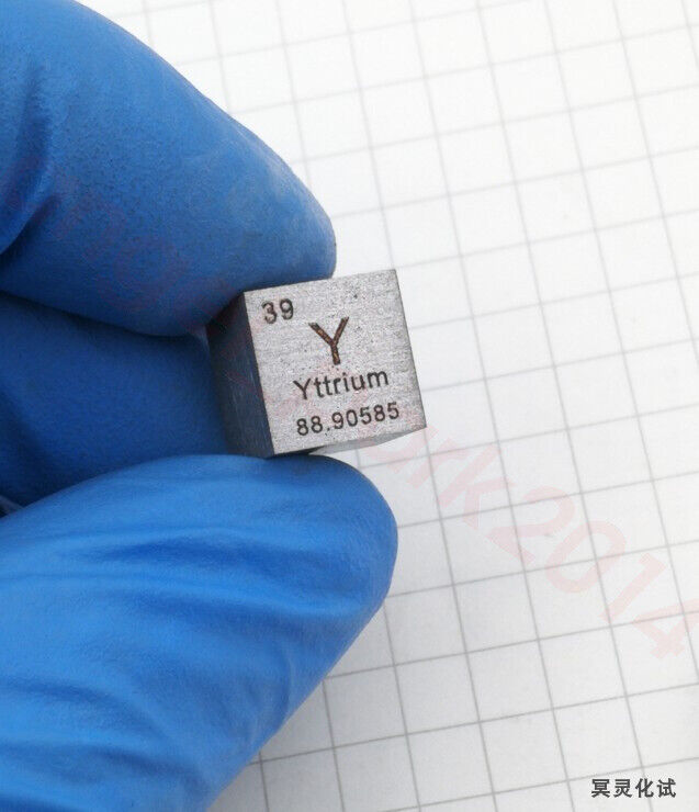 1pcs  Y Yttrium Pure≥99.9% 4.47g Carved Element PeriodicTable Cube 10x10x10mm