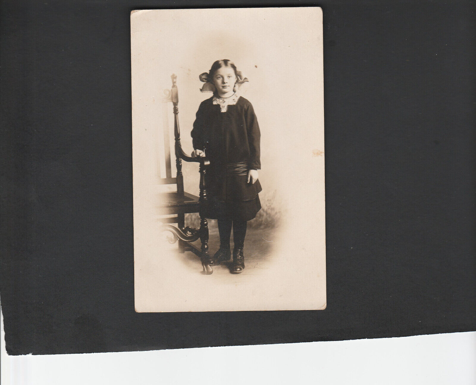 early 1900's  vintage RPPC real photo postcard girl , Syracuse NY