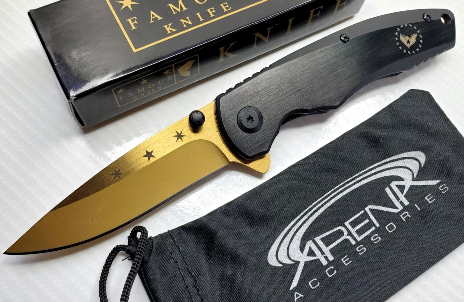 Famous Stars & Strap Black Manual Pocket Knife FSAS Travis Barker Blink 182 READ