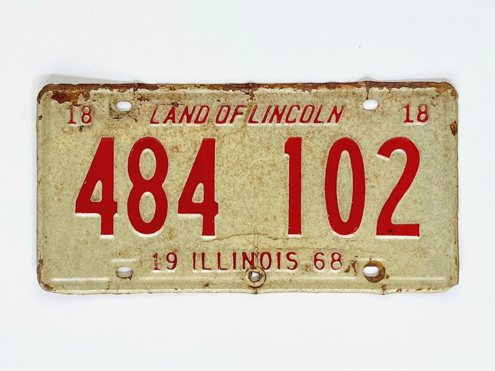 ILLINOIS 1968  -  (1) vintage license plate