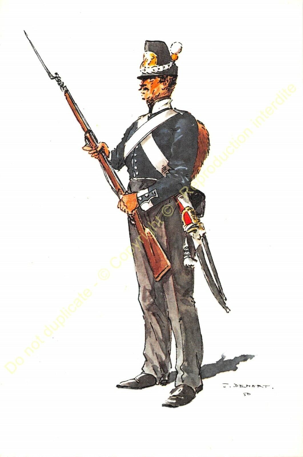 ILLUSTRATION J. DEMART MILITARIA Belgium Infantry Hollando Belgian 1815