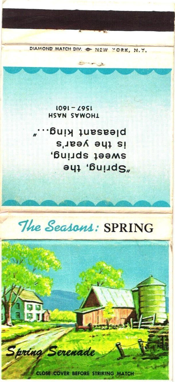 The Seasons: Spring, Spring Serenade Vintage Matchbook Cover