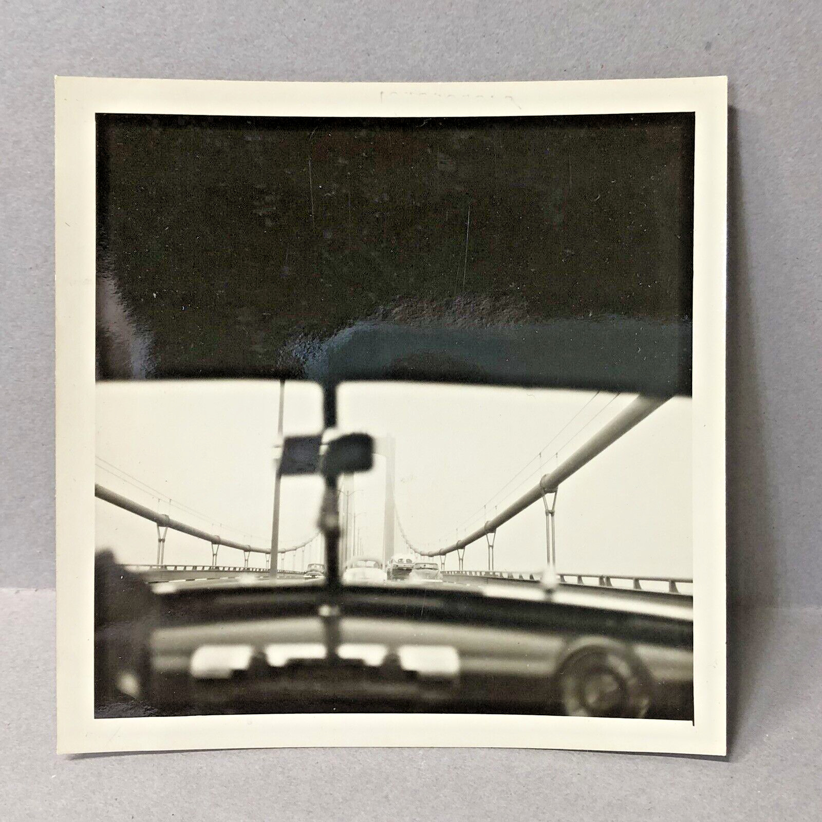 Vintage Found Photo Taken From Car Delaware Memorial Bridge 1950s