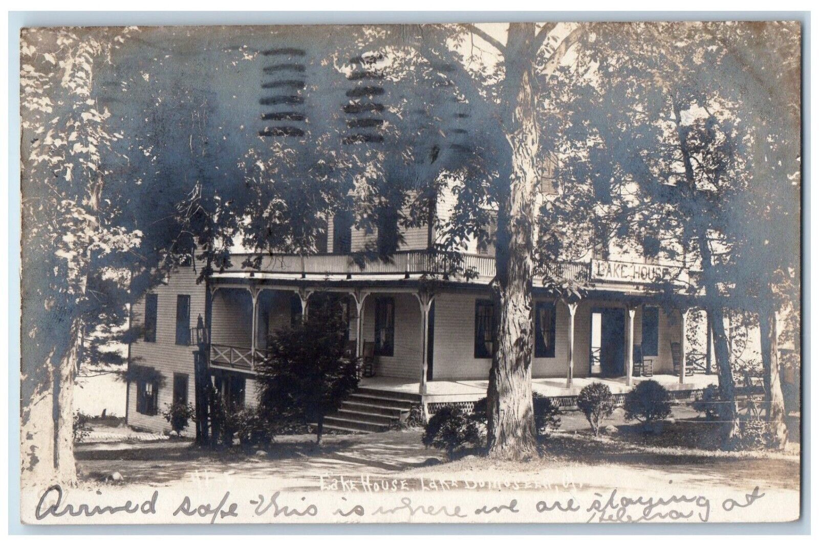 1906 Lake House View Lake Bomoseen Rutland County VT RPPC Photo Postcard
