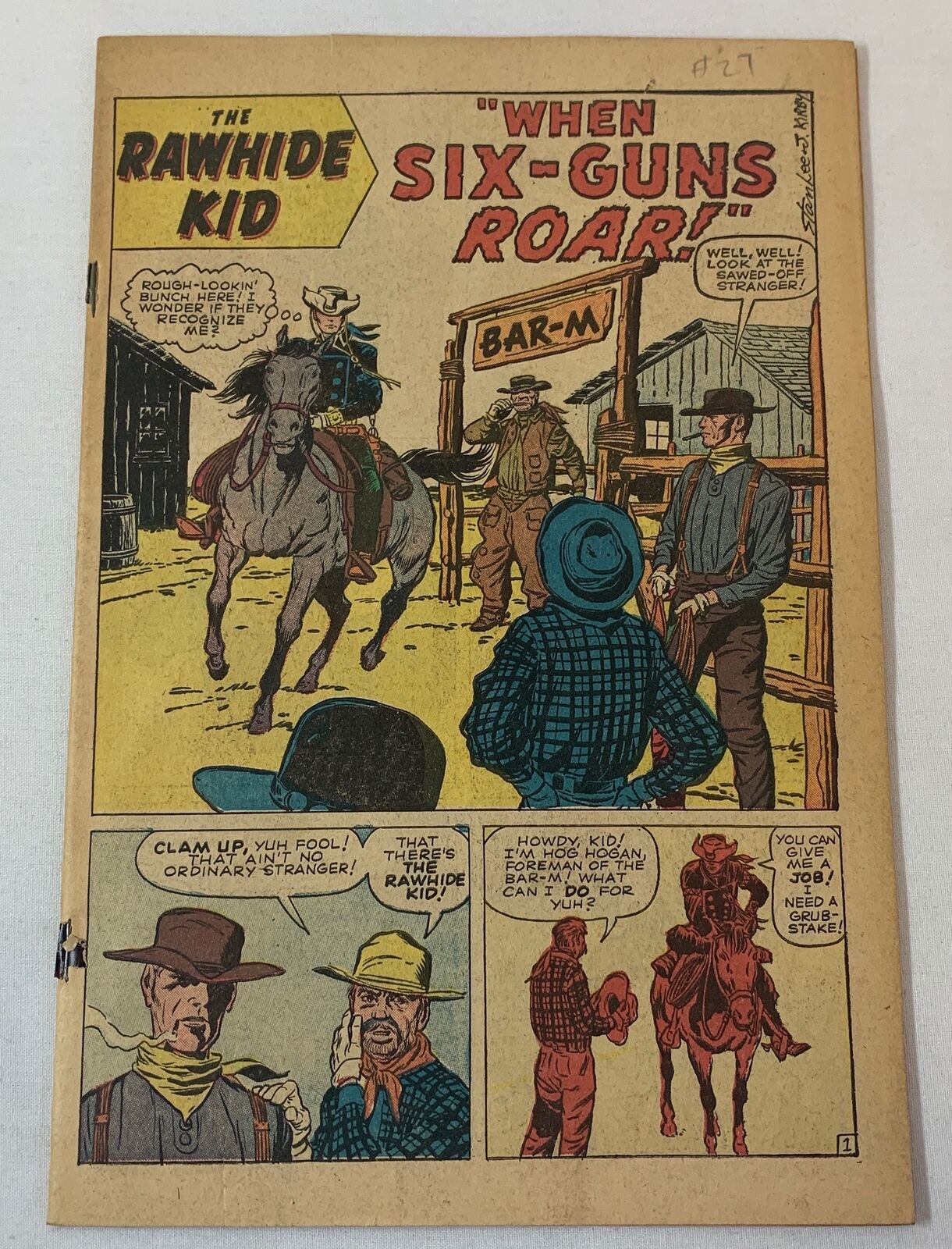 1962 RAWHIDE KID #27 ~ coverless, tear to first few pages