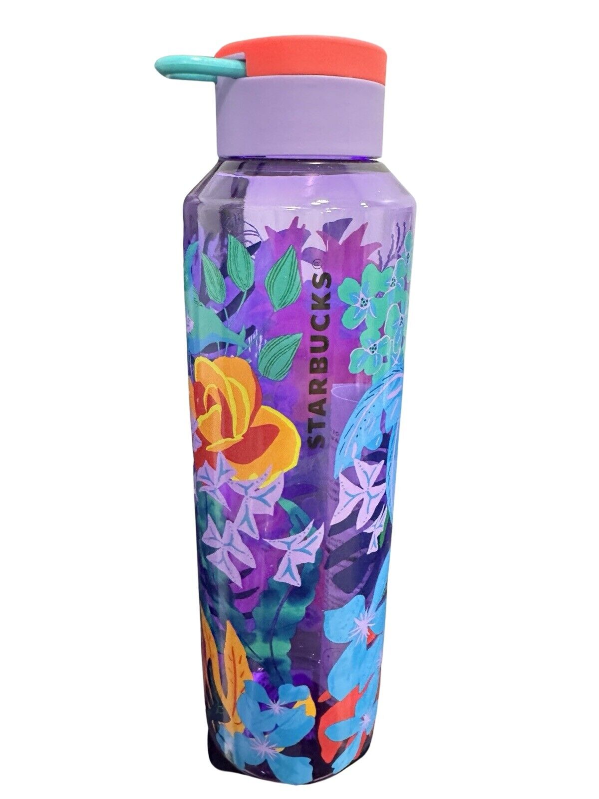 NEW STARBUCKS Purple Tropical FLORAL Water Bottle Summer 2022 Floral Venti 24oz